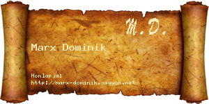 Marx Dominik névjegykártya